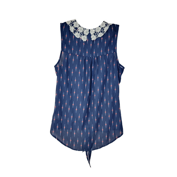 Marvel by Her Universe Captain America Semi-Sheer Tie Front Blouse Blue Size M - Picture 3 of 8